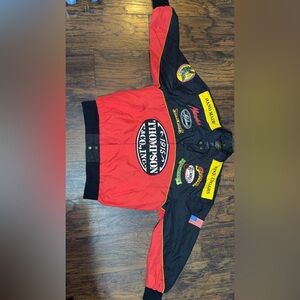 Thompson Vibrant Red and Black Bomber Jacket